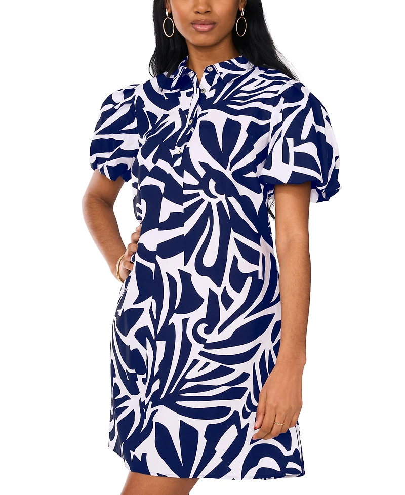 Msk Women's Short-Sleeve Collared Dress
