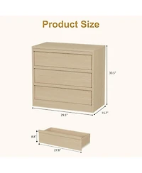 gaomon 3-Drawer Bedroom Dresser, Compact Oak Nightstand Chest with Spacious Storage for Nursery & Entryway