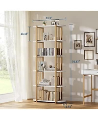 gaomon 6-Tier Wooden Bookshelf