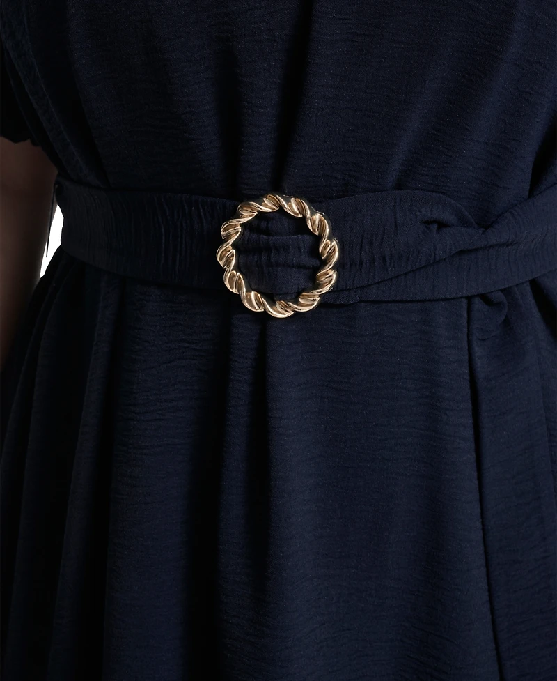 Jessica Howard Plus Single Tiered Shirt Dress