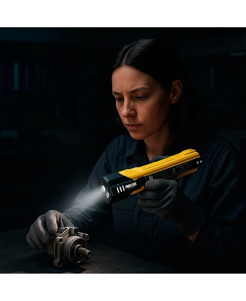 Pursonic All-in-One Home Project Powerhouse: 21V Cordless Drill, Handy Solutions 39-Piece Tool Kit, and Ultra Bright Flashlight