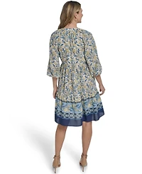 Jessica Howard Petite V-Neck Tiered Dress