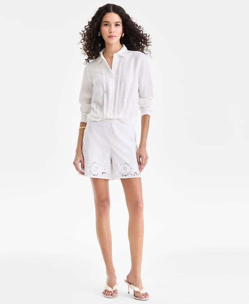 I.n.c. International Concepts Women's Lace Trim Shorts, Macy's Exclusive