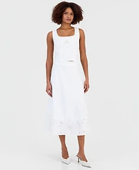 I.n.c. International Concepts Women's Floral Lace-Trim Midi Skirt, Macy's Exclusive