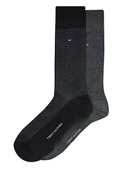 Tommy Hilfiger Men's Dress Reinforced Heel Crew Socks, 2-Pack