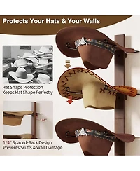 Yigii Wooden + Metal Cowboy Hat Rack