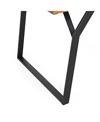 Streamdale Furniture Acacia Wood Outdoor Dining Table with Modern Industrial Style