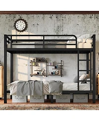 Streamdale Furniture Metal Twin over Twin Bunk Bed, Space-Saving, Noise Reduced, Black