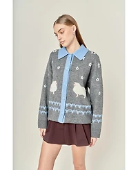 English Factory Women's Sheep Cardigan
