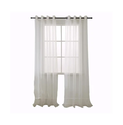 Rt Designers Collection Cara One Sheer Grommet Light Filtering Curtain Panel 54" x 90" Beige