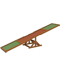 Aostirmotor Wooden Dog Agility Seesaw for Outdoor in Brown