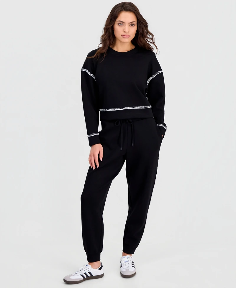 And Now This Petite Whipstitch Scuba Crewneck Top, Macy's Exclusive