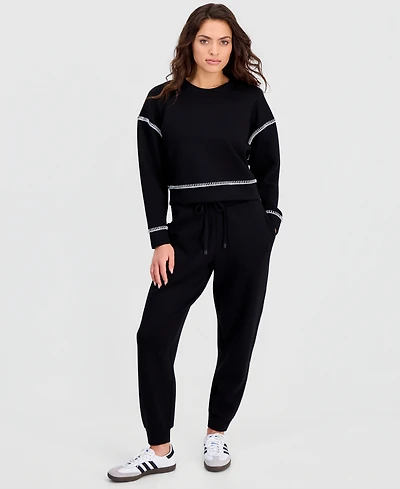 And Now This Petite Whipstitch Scuba Crewneck Top, Macy's Exclusive