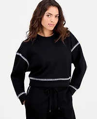 And Now This Petite Whipstitch Scuba Crewneck Top, Macy's Exclusive