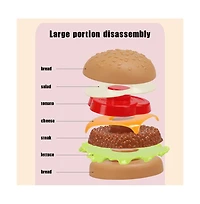 Bruce & Shark 30-Piece Pretend Play Fast Food Set for Kids with Hamburger, Fries, Hot Dog & Waffle