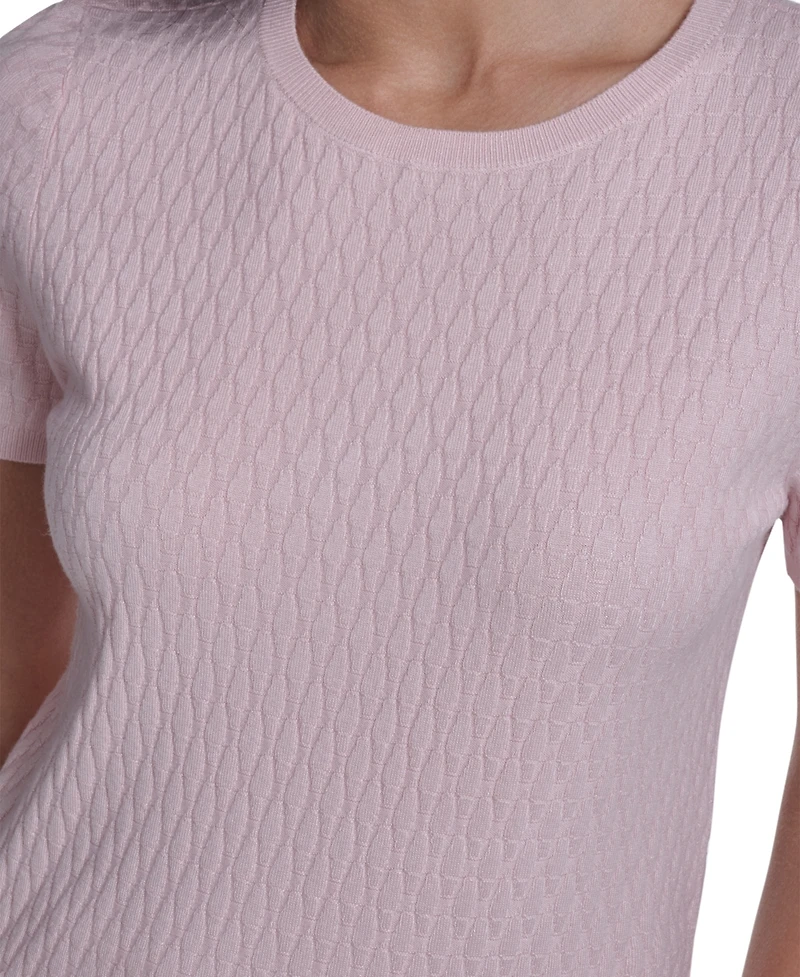 Calvin Klein Petite Textured Short-Sleeve Sweater