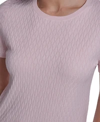 Calvin Klein Petite Textured Short-Sleeve Sweater