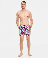 Karl Lagerfeld Paris Mens Logo Patch Volley Shorts Short Sleeve Arch Logo Rash Guard