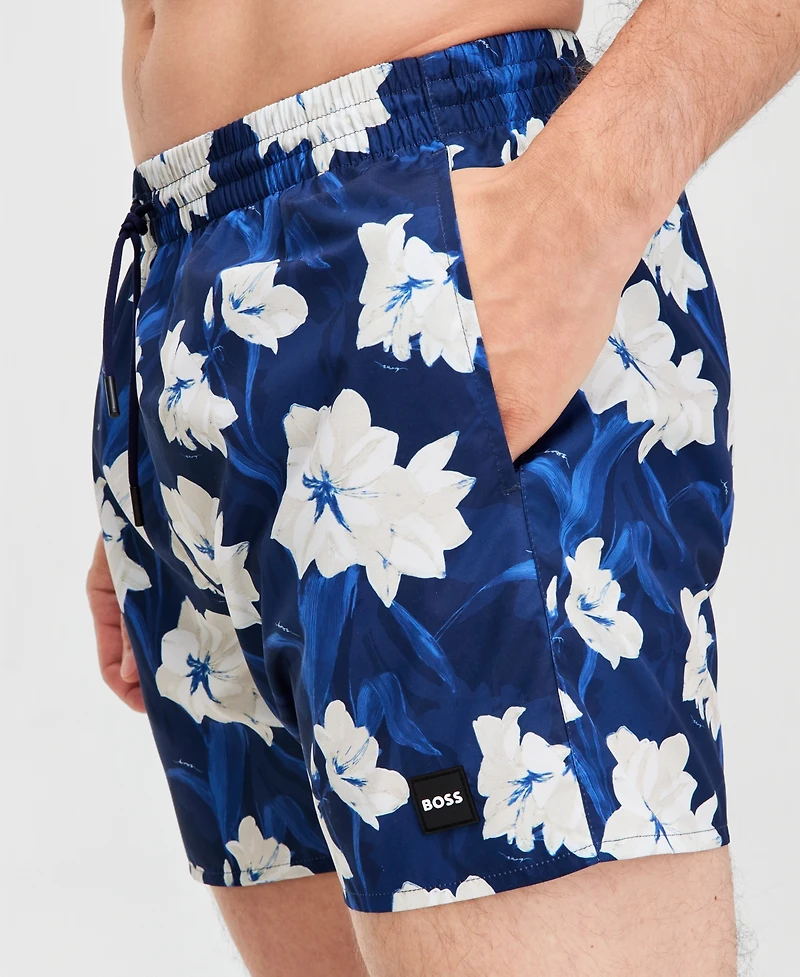 Boss by Hugo Men's Tropical Print 5" Swim Shorts