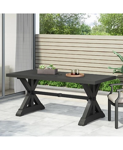 Streamdale Furniture Outdoor Dining Table, Antique Matte Black