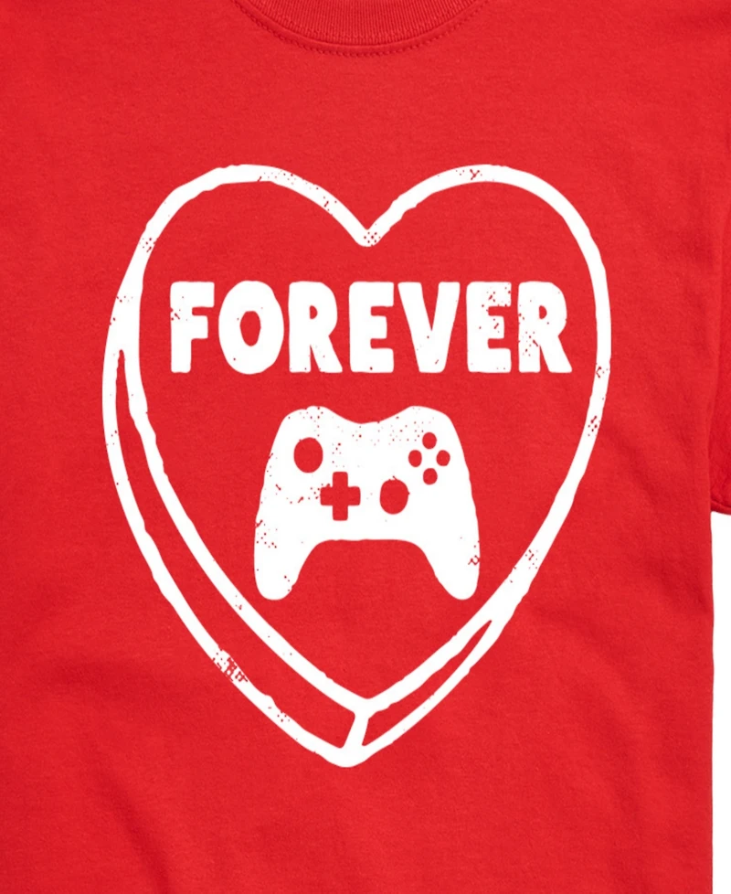 Airwaves Men's Forever Heart Video Games Printed Short-Sleeve Graphic T-Shirt