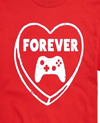Airwaves Men's Forever Heart Video Games Printed Short-Sleeve Graphic T-Shirt