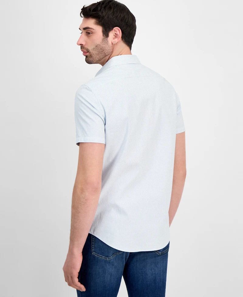 Michael Kors Men's Classic-Fit Dobby Square Short-Sleeve Shirt
