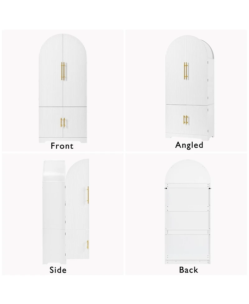 Streamdale Furniture 72" Arched Kitchen Pantry Cabinet with 8