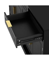 Streamdale Furniture Farmhouse Sideboard with 3 Drawers, 4 Doors, 59.1" Storage Buffet