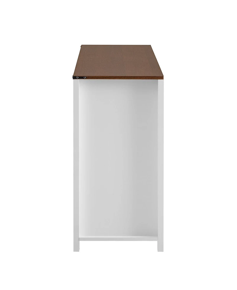 Streamdale Furniture 59.3" Farmhouse Barn Door Sideboard with Mesh Panels and Open Storage