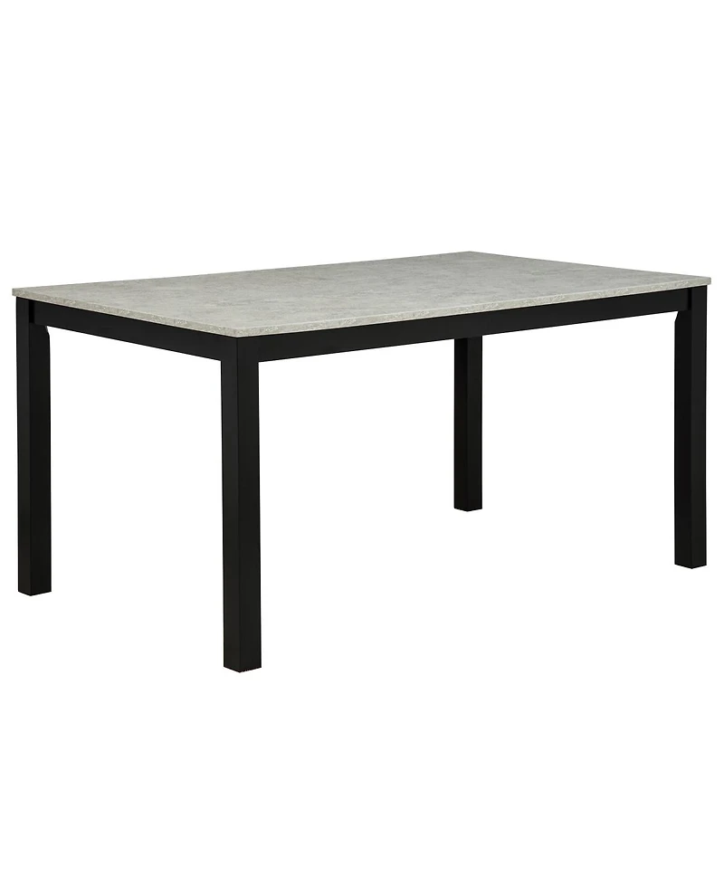 Streamdale Furniture 6-Piece Dining Table Set with Bench, Solid Wood Kitchen Table, Gray & Black