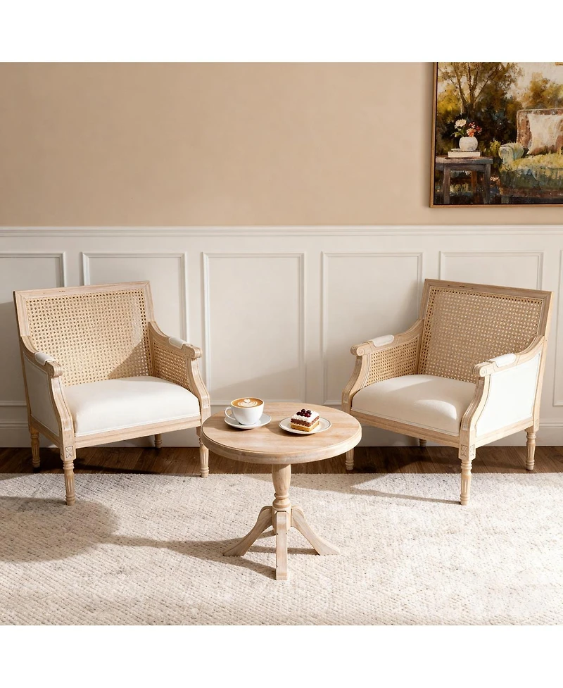 Streamdale Furniture French Accent Armchair, Vintage Rattan Reading Chair