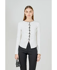 endless rose Women's Ruffle Draped Knit Top