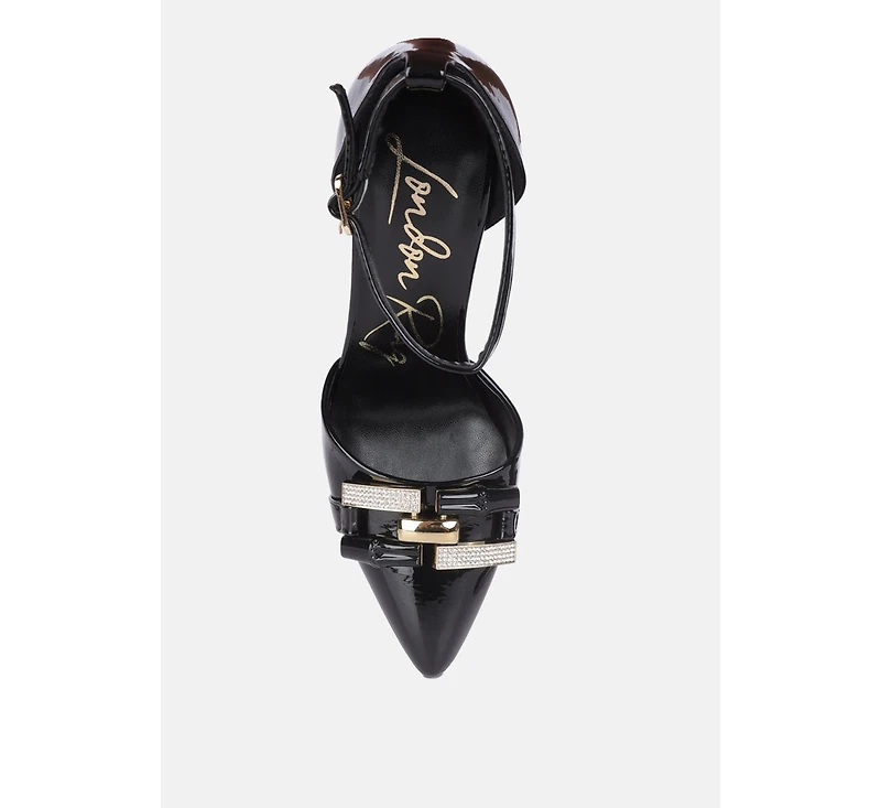 Mocktail Buckle Embellished Stiletto Heels