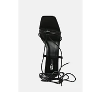 Womens Spruce Tie Up Block Heel Sandals