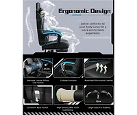 Yaheetech Ergonomic Gaming Chair, High Back Office Chair with Slide-Out Footrest and Padded Armrests, Pink/White