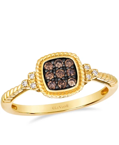 Le Vian Chocolate Diamond (0.16 ct. t.w.) & Vanilla Diamond (0.02 ct. t.w.) Ring in 14k Honey Gold