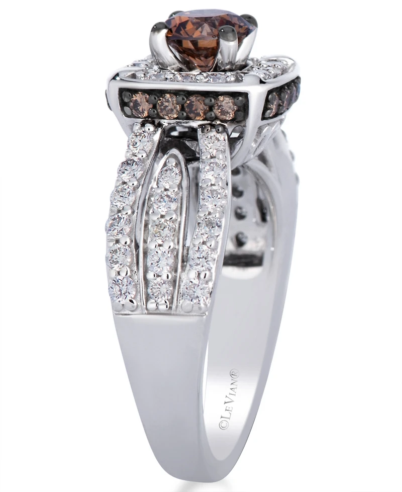 Le Vian Chocolate Diamond (0.79 ct. t.w.) & Vanilla Diamond (0.63 ct. t.w.) Bridal Ring in 14k Vanilla Gold
