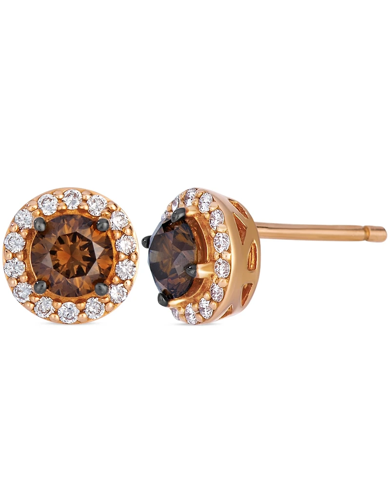 Le Vian Chocolate Diamond (0.9 ct. t.w.) & Vanilla Diamond (0.24 ct. t.w.) Red Carpet Earrings in 14k Strawberry Gold