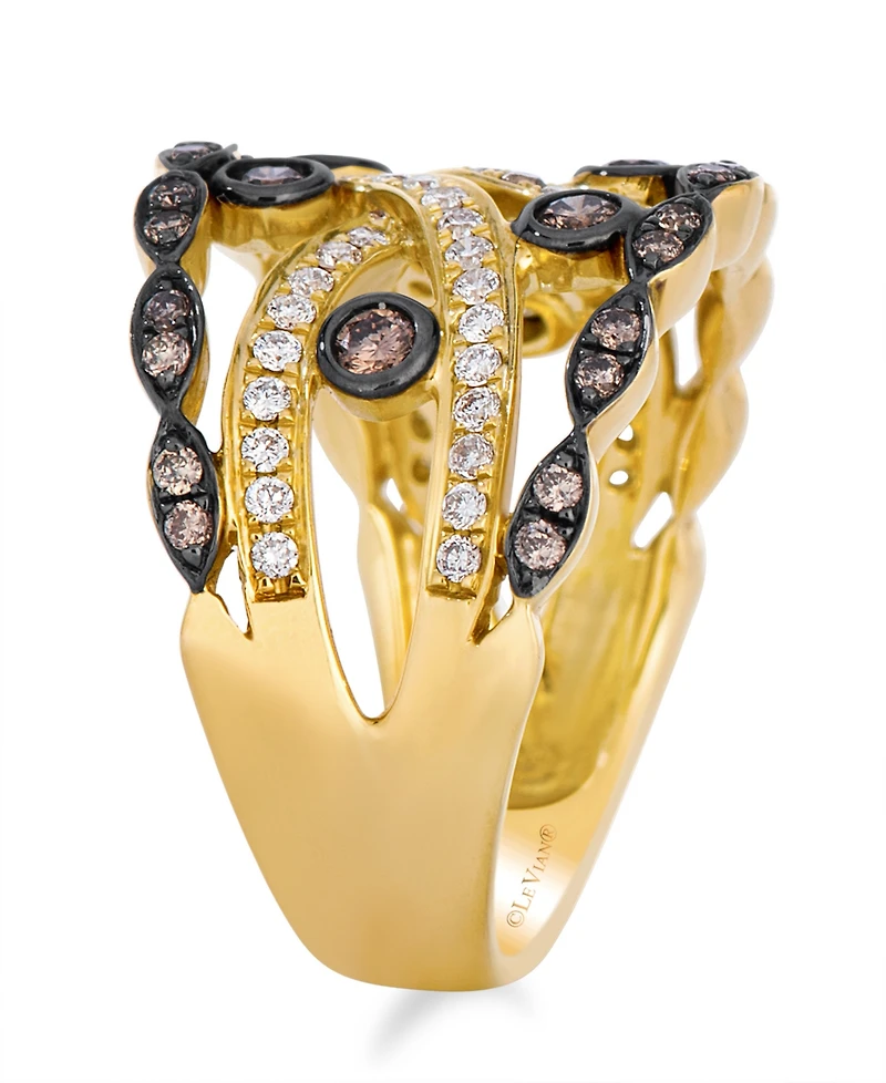 Le Vian Chocolate Diamond (0.43 ct. t.w.) & Vanilla Diamond (0.32 ct. t.w.) Ring in 14k Honey Gold