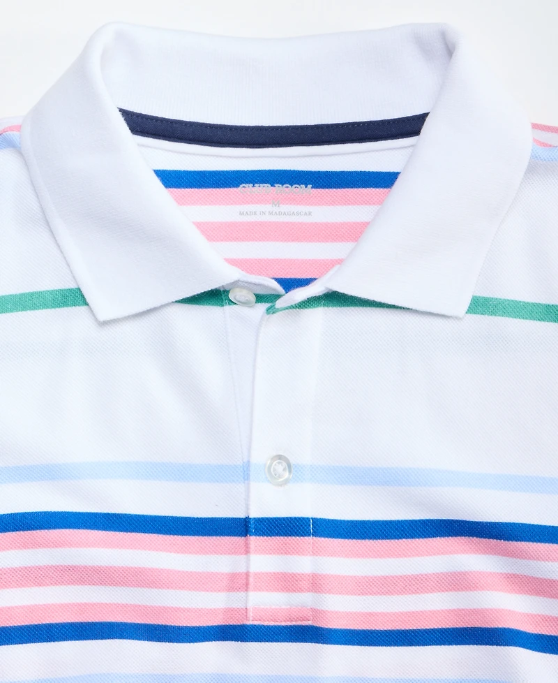 Club Room Men's Team Stripe Pique Polo Shirt, Exclusively at Macy's
