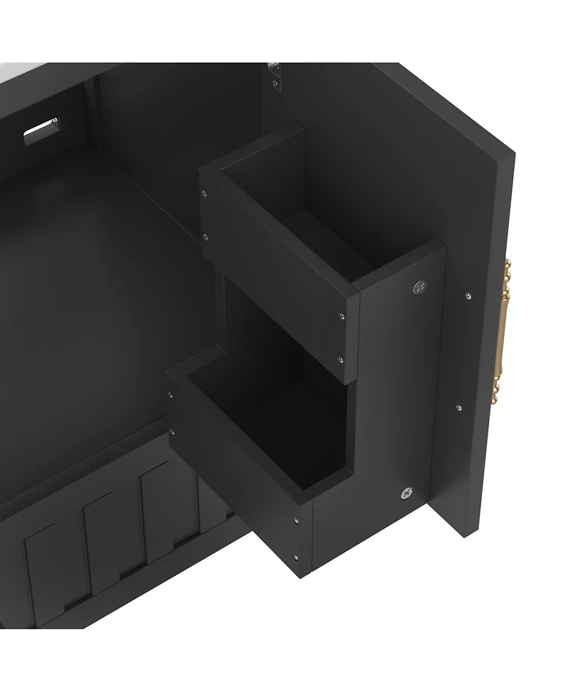 Cesicia 30 in. Bathroom Vanity with Sink, Multi-functional Cabinet Doors, Storage Shelves and Drawers