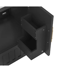 Cesicia 30 in. Bathroom Vanity with Sink, Multi-functional Cabinet Doors, Storage Shelves and Drawers