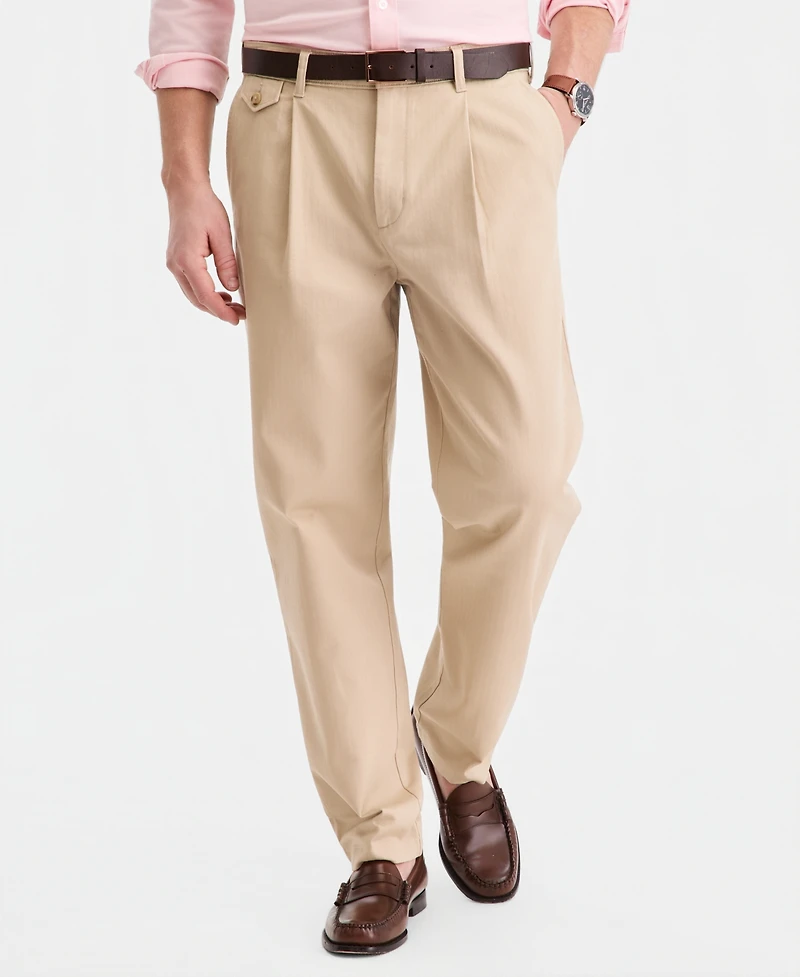 Club Room Men's Pleated Herringbone Twill Pants, Macy's Exclusive