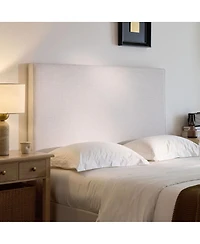 Streamdale Furniture Lucas Tall Upholstered Bed - Queen - Textured Ivory Canvas