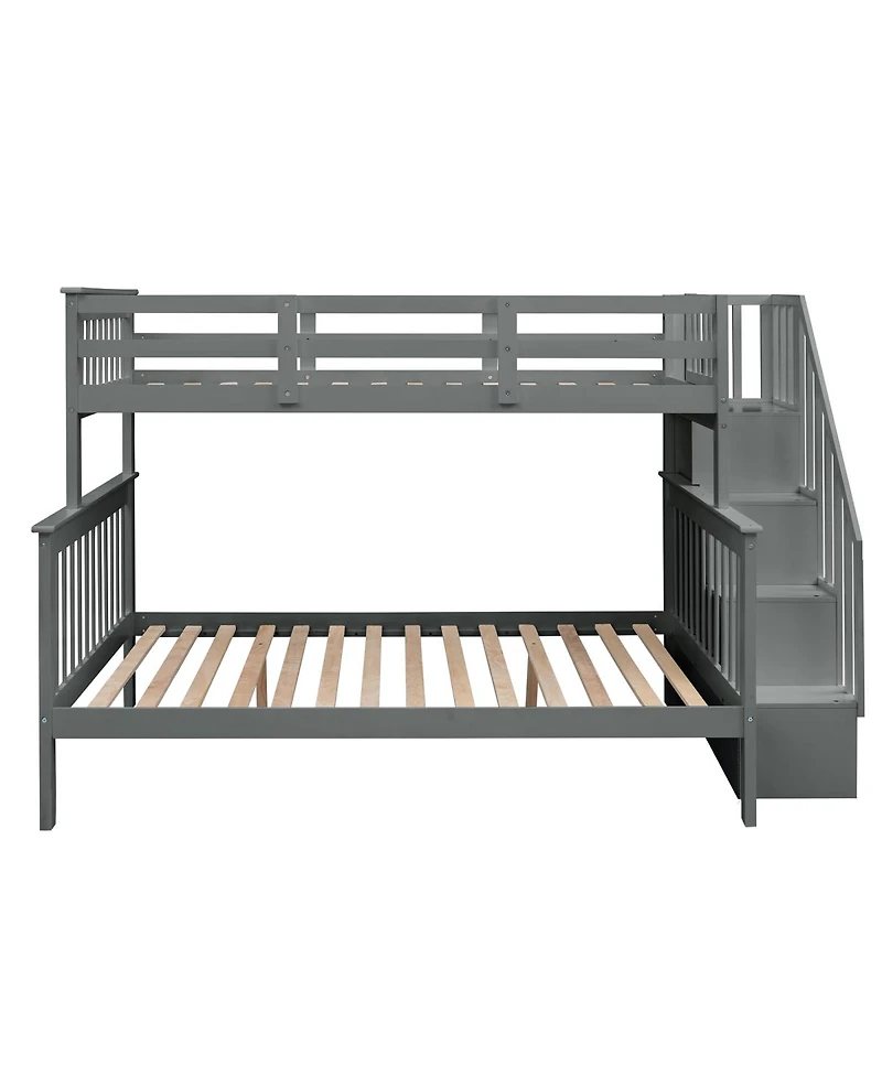 Streamdale Furniture Stairway Twin-Over-Full Bunk Bed with Storage