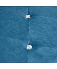 Streamdale Furniture 62.2" Soft Velvet Storage Bench with Crystal Buttons & Pillow