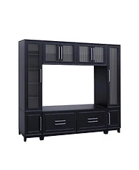 Streamdale Furniture Modern Entertainment Center with Glass Doors & Drawers