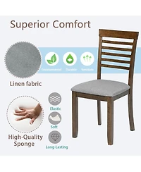 Streamdale Furniture Wooden Dining Chairs Set of 4 with Padded Seat, Walnut