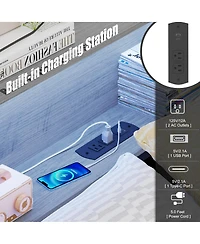 Streamdale Furniture Furniture Twin Corner Daybed with Storage, Bookcase Headboard, Led & Usb